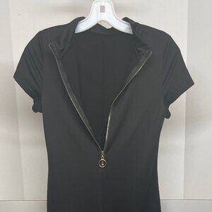SHEIN Haute Zip Up Mock Neck Unitard Jumpsuit - Size Medium - Black